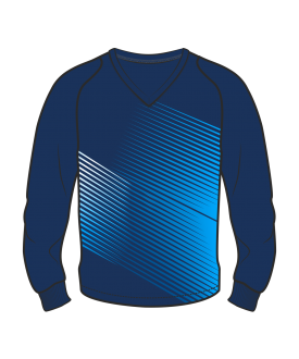 Футболка с длинным рукавом 208 рукав фигурный реглан расцветка2 синяя